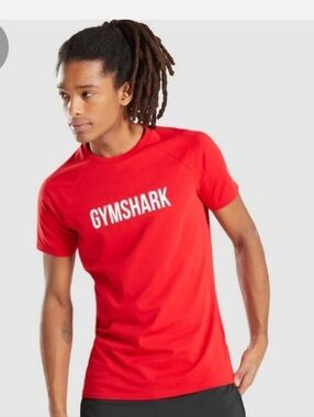 Gymshark Red Short Sleeve Logo Tee Sz XL